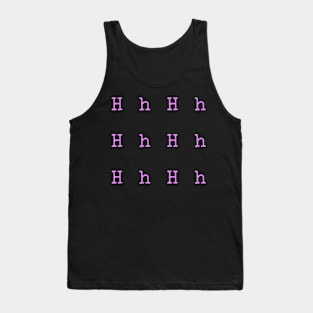 Pink Typewriter Letter H Tank Top